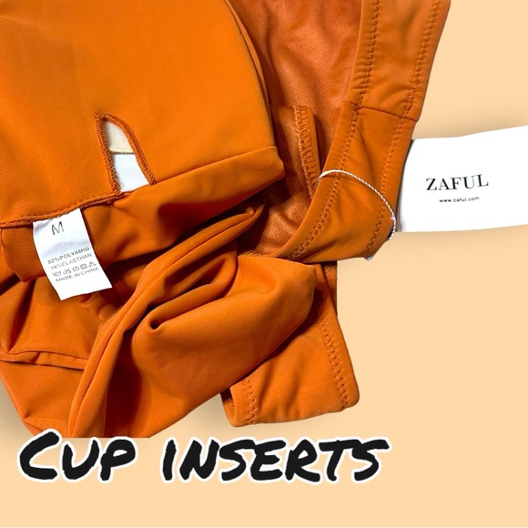 NWT Zaful Bandeau Top Cheeky Bottom Bikini in Copper. Size Medium 👙☀️👙 - Picture 5 of 11